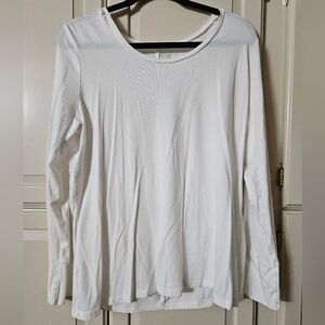 Women's White Long Sleeve Top